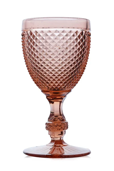 Beautiful Empty Pink Wine Glass Shape Glass Reminiscent Old Fashioned — Stock Photo, Image