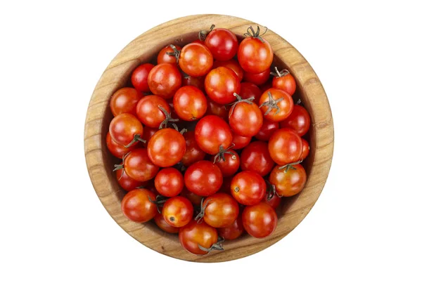 Tomates Cereja Isolados Sobre Fundo Branco Palmadinha Corte — Fotografia de Stock