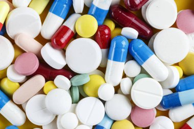 birçok farklı hapları yakın çekim. Tıbbi geçmişi, tex için yer