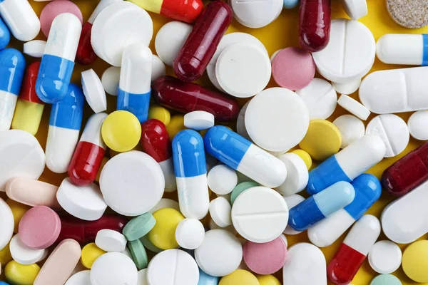 birçok farklı hapları yakın çekim. Tıbbi geçmişi, tex için yer