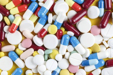 birçok farklı hapları yakın çekim. Tıbbi geçmişi, tex için yer