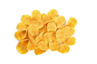 patates cipsi beyaz arka plan üzerinde izole. tex için yer