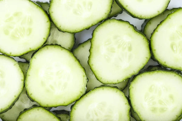 Slices Fresh Cucumber Background Place Text — Stock Photo, Image