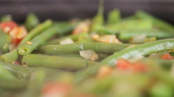 Stew with asparagus beans — Stock Video