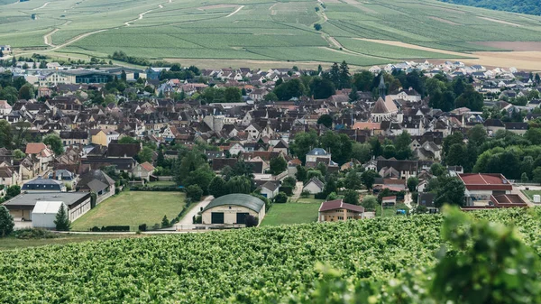 Blick Auf Die Stadt Chablis Weinanbaugebiet Mittelfrankreich Nördlicher Burgund — Stockfoto