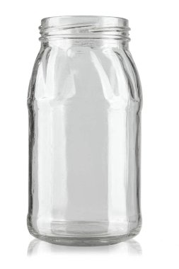 cam kavanoz kapağı koruma olmadan. Beyaz arka plan üzerinde izole. bir labe