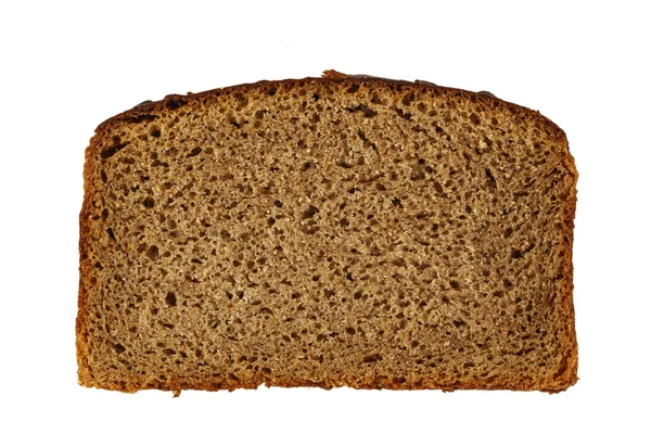 白い背景があるに分離された黒のパンのスライス — ストック写真
