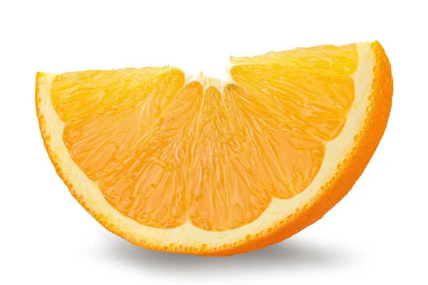 Orange Sliced Isolated White Background Close Clearly Visible Texture Fruit — Stock Photo, Image