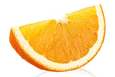 portakal dilim beyaz izole arka planda. açıkça görünür doku meyve. kırpma pat