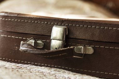 eski püskü kahverengi çanta sapı yakın çekim. tex için alan