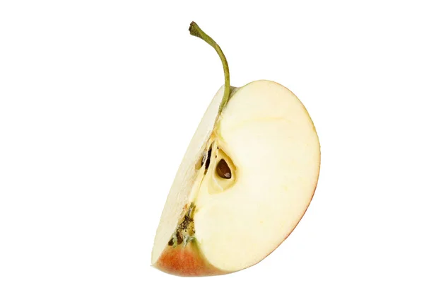 Φέτα Μήλου Που Απομονώνονται Λευκό Φόντο Χώρο Για Κείμενο Pat — Φωτογραφία Αρχείου
