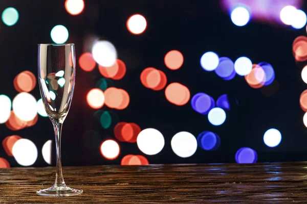 Vide Coupe Champagne Sur Fond Bokeh Backgroun Noël — Photo