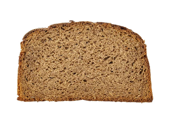 Scheibe Schwarzbrot Isoliert Auf Weißem Hintergrund Platz Für Tex — Stockfoto