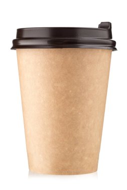 Kağıt bardak kahve için. Beyaz arka plan üzerinde izole. metin için yer. kırpma pat