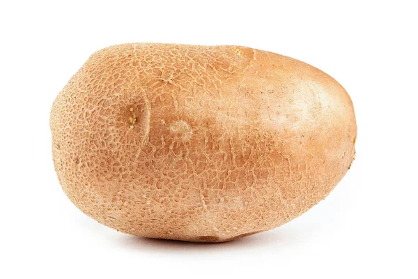 Batatas Cruas Casca Isoladas Backgroun Branco — Fotografia de Stock