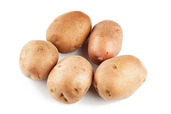 Surowe Ziemniaki Skórki Białym Tle Białym Tle — Zdjęcie stockowe