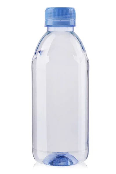 Botella Plástico Vacío Aislado Sobre Fondo Blanco Sin Etiqueta — Foto de Stock