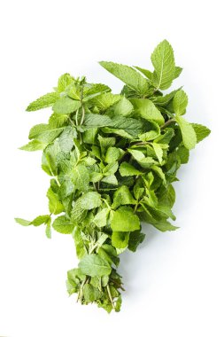 Taze nane demet izole üzerinde beyaz arka plan. tex için alan