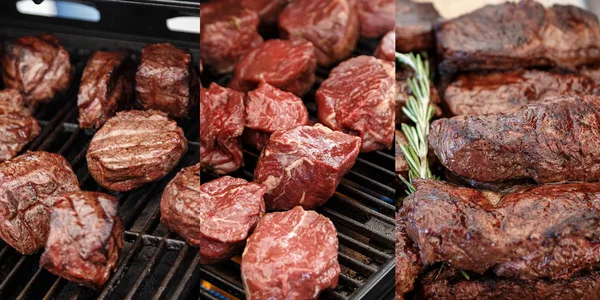 Kolaż różnych mięs — Zdjęcie stockowe