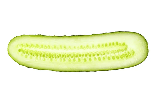 Cut in half cucumber clipping path — Stock Photo, Image