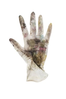 kirli kauçuk eldiven