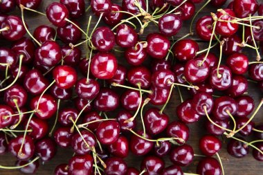 arka plan olarak dağınık tatlı kiraz