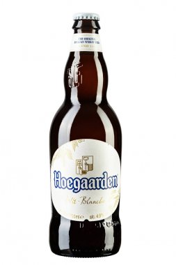 Beyaz Hoegaarden bira şişesi, Hoegaarden Brewery bir bira olduğunu