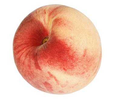 Beyaz izole şeftali. Tam alan derinliği.