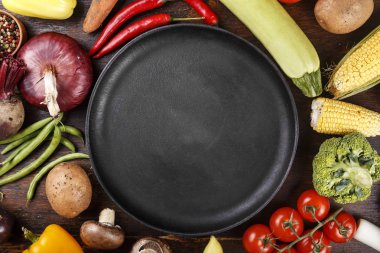 metin için masadaki sebzeler