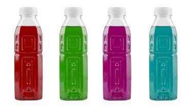 şişelerde renkli içecekler