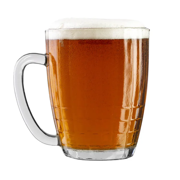 Cerveja vidro recorte caminho — Fotografia de Stock