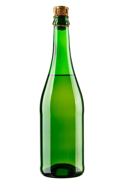 Botella de champán sobre fondo blanco —  Fotos de Stock