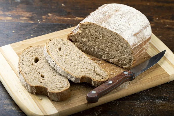 Pan Fresco Rodajas Primer Plano Mesa Comida Saludable Concepto Panadería — Foto de Stock