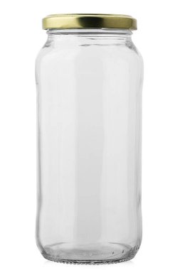 Cam kavanoz kırpma yolu ile beyaz arkaplan izole.