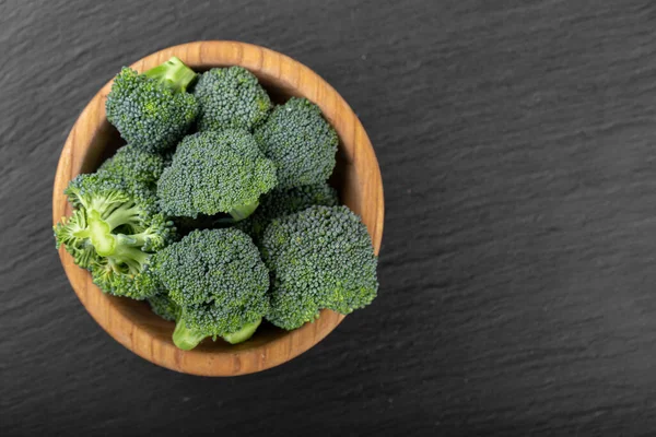 Brokoli Hijau Segar Konsep Makanan Sehat Atau Vegetarian Tampilan Atas — Stok Foto