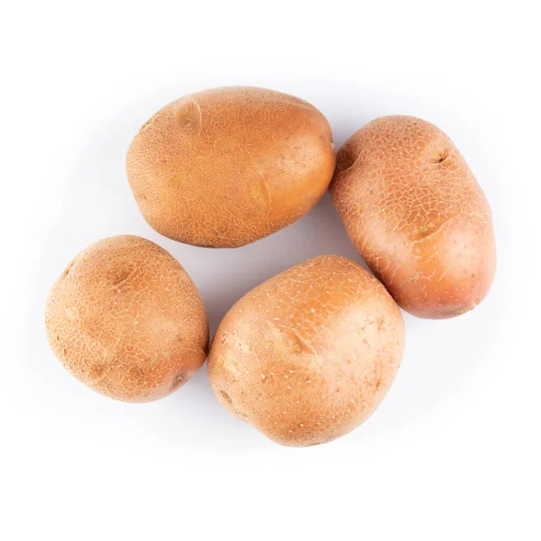 Świeże Ziemniaki Izolowane Białym Tle Warzywa Zdrowe — Zdjęcie stockowe