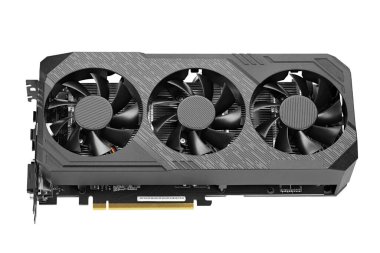 Oyun grafikleri kartı beyaz arkaplanda izole edildi. Dosya kırpma yolu içeriyor.