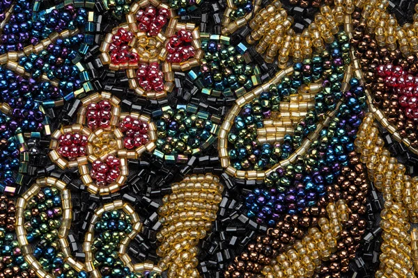 Multi Beaded Background Vintage Patterns Flowers Place Text — Stock Photo, Image