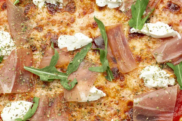 Zbliżenie Pizzy Tło Wykonane Pizzy Włoskie Tradycje Kulinarne — Zdjęcie stockowe
