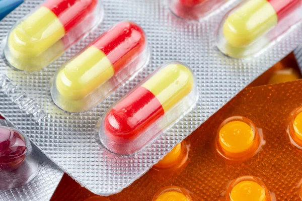 Tablets medicine. Various medicines: pills, tablets in blister packs, medications.