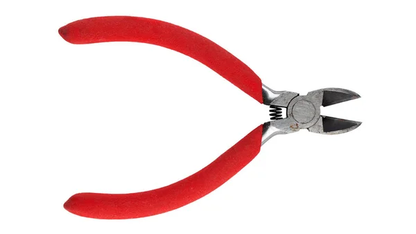 Wire Cutter Pliers Red Handles Isolated White Background Hand Tools — Stock Photo, Image