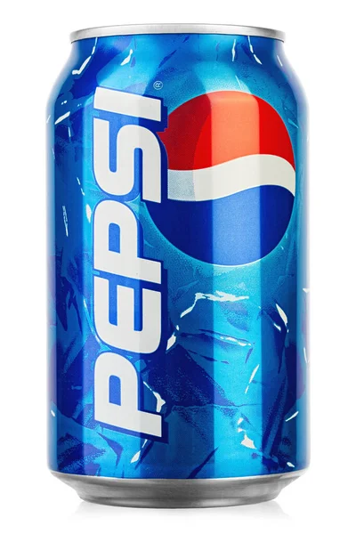 Украина Киев Августа 2020 Pepsi Газированный Безалкогольный Напиток Белом Фоне — стоковое фото