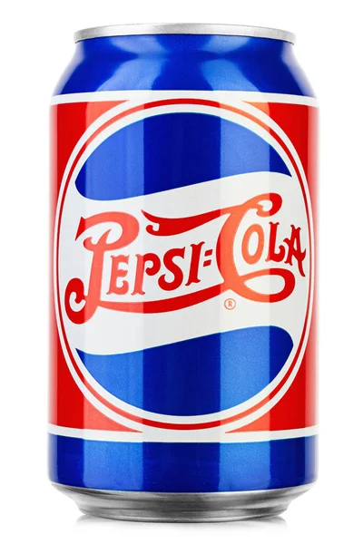 Ucrania Kiev Agosto 2020 Pepsi Cola Una Lata Retro Azul — Foto de Stock