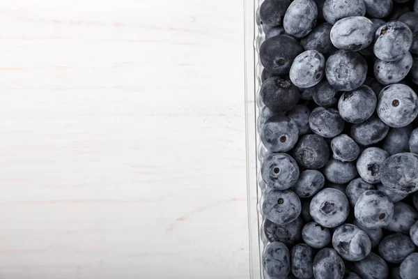 Superalimento Orgánico Antioxidante Arándanos Concepto Envase Plástico Para Una Alimentación — Foto de Stock