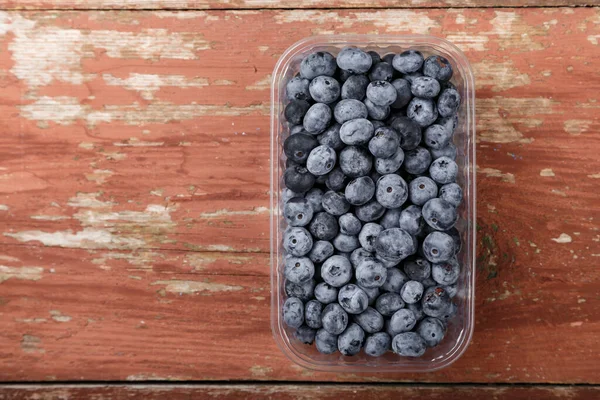 Superalimento Orgánico Antioxidante Arándanos Concepto Envase Plástico Para Una Alimentación — Foto de Stock