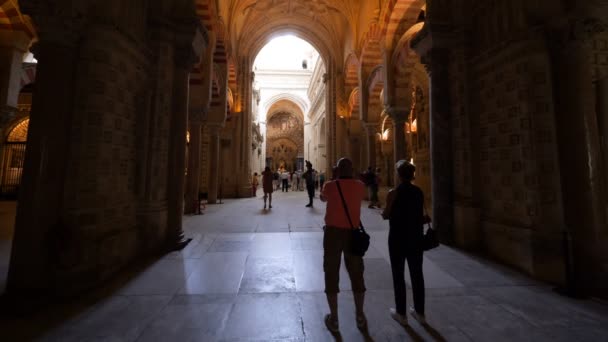 Cordoba Španělsko Asi Prosinci2018 Vnitřní Pohled Mešitu Katedrály Córdobě — Stock video