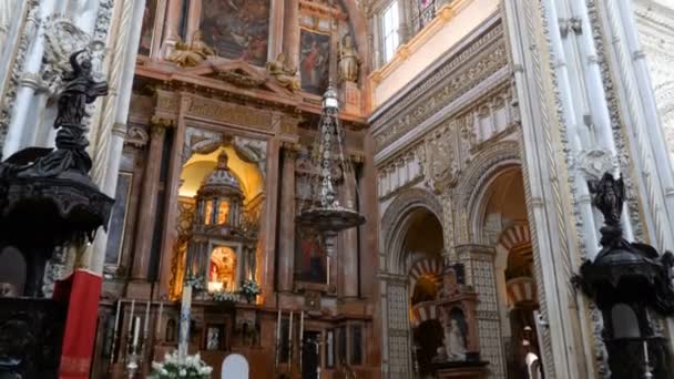 Cordoba Spanya Aralık 2018 Cordoba Camii Katedrali Nin Sunağını Ziyaret — Stok video