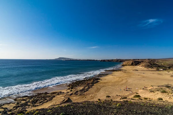 Papagayo Beach Sunset Lanzarote Canary Islands — Stockfoto