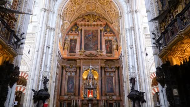 Cordoba Spanya Aralık 2018 Cordoba Camii Katedrali Nin Sunağını Ziyaret — Stok video