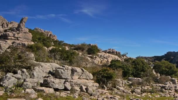 スペイン マラガのトルコ アンテケラの風景 珍しい石灰岩の地形の印象的なカルスト地形 — ストック動画